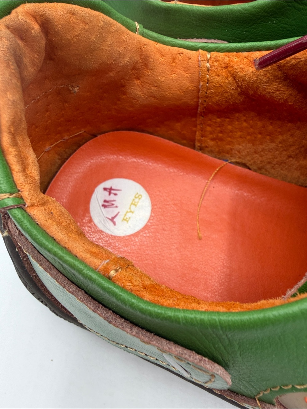 TMA Eyes Green Two-Tone Casual Sneakers with Red Laces - Picture 5 of 9